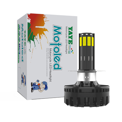 Motorcycle LED Headlight 8000LM H4 AC/DC Bombillo White Side Emitting COB Lamp Bead
