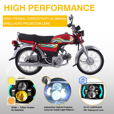 CD70 Motorcycle LED Headlight 12V 70cc with DRL White Blue Light