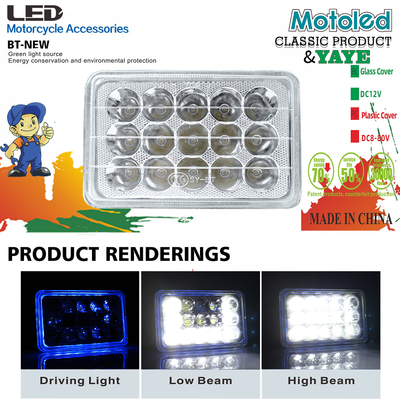 YAYE CG125 LED Headlight 12 Chip DC12V White Blue DRL Motorcycle Light