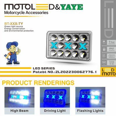 CG125 125cc Motorcycle LED Headlight DC12V with DRL White Blue