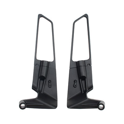 Universal Black Aluminum Alloy Glass Motorbike Wing Rearview Side Mirrors Large Wing Mirror