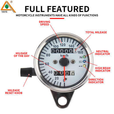 Motorcycle Speedometer Cafe Racer Modified Tachometer Fuel Gauge12V LED Indicator  Instrument for CG125 AX100 BAJAJ100GN125