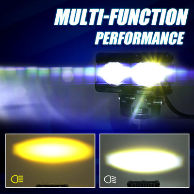 YAYE Exploradoras Para Moto Luces Mini Spot Light Led Lente De Doble Proyector Amarillo Blanco 20W 2000LM
