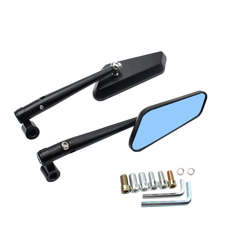 High Quality  Motorcycle Rearview Mirror Blue Glass Mirror Square Universal Rearview Mirror